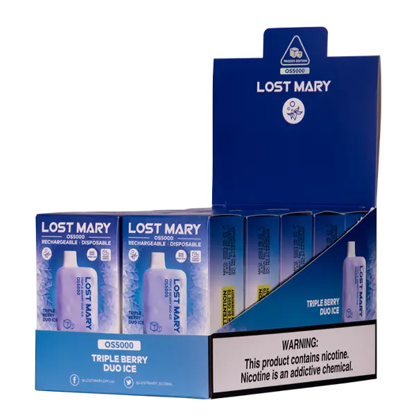 BUY 1 GET 1 FREE Triple Berry Duo Ice Lost Mary OS5000 | Vape Amazon India Lost Mary