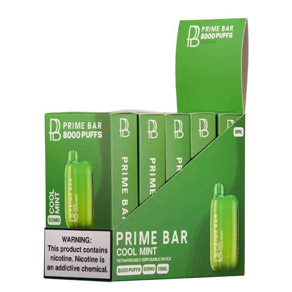 BUY 1 GET 1 FREE Cool Mint Prime Bar 8000 | Vape Amazon India Prime Bar