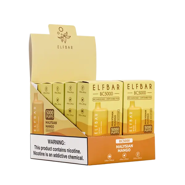 BUY 1 GET 1 FREE Malaysian Mango Elf Bar 5000 | Vape Amazon India EBDESIGN