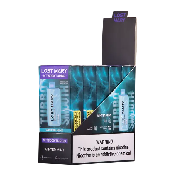 BUY 1 GET 1 FREE Winter Mint Lost Mary MT15000 Turbo | Vape Amazon India Lost Mary