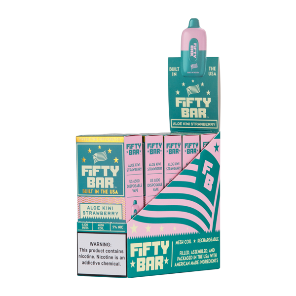 BUY 1 GET 1 FREE Aloe Kiwi Strawberry Fifty Bar | Vape Amazon India - Vape Amazon India