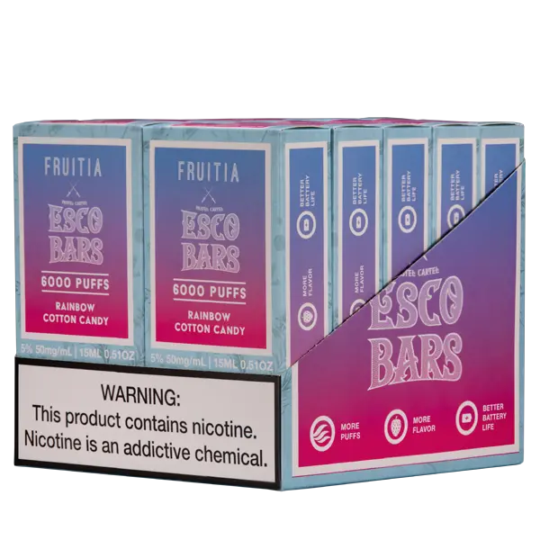 BUY 1 GET 1 FREE Rainbow Cotton Candy Esco Bar 6000 | Vape Amazon India Esco Bar