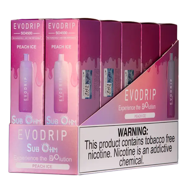 BUY 1 GET 1 FREE Peach Ice EVODRIP SO4500 | Vape Amazon India EVODRIP