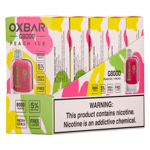BUY 1 GET 1 FREE Peach Ice Oxbar G8000 | Vape Amazon India Oxbar