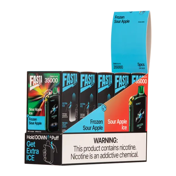 BUY 1 GET 1 FREE Sour Apple Ice / Frozen Sour Apple FASTA Burrst 35000 | Vape Amazon India FASTA