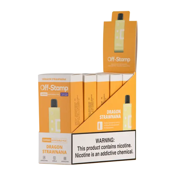 BUY 1 GET 1 FREE Dragon Strawnana OFF STAMP SW9000 Disposable | Vape Amazon India Off Stamp
